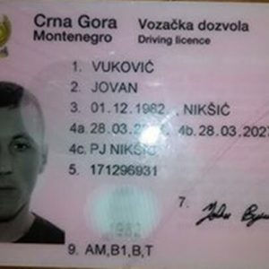 Buy Montenegrin drivers license online